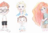How to Sketch Draw Cartoon Character with Colored Pencil