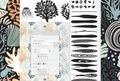 Coral and Sea Life Easy Illustrator Brush Pattern Making