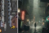 Dark Alley, Full Blender Cinematic Workflow + 300 assets