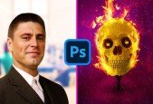 How to Easily Create a Burning Skull Photoshop Composite