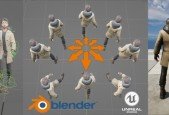 Complete game animators pipeline from Blender to engine