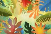 Bold Lush Tropical Scene in Procreate with Leaf Brushes