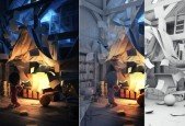Atmospheric interior using 3ds max and Marvelous Designer