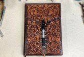 Leather carving notebook case