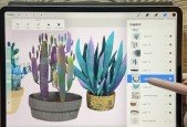 Procreate Highly Textural Mixed Media Cactus Art