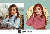 Digital Portrait Drawing from Photo in Procreate