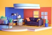 Creating an animated room for motion graphics with Cinema 4D