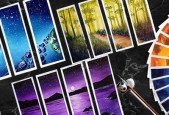 Watercolor Landscape Paintings 4 Parts Abstract Art