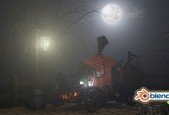 Blender 3D Model Render a Stylized Halloween Scene